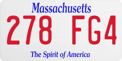 MA license plate 278FG4