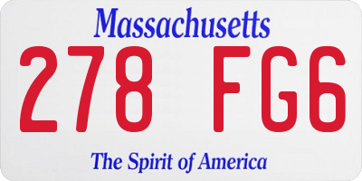MA license plate 278FG6