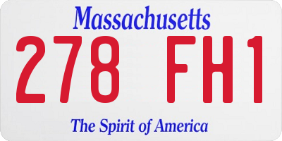 MA license plate 278FH1