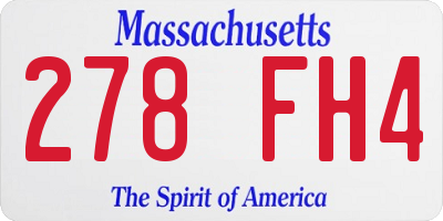 MA license plate 278FH4