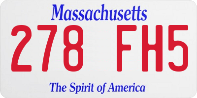 MA license plate 278FH5