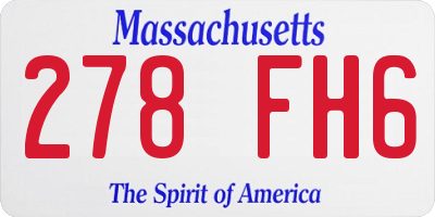 MA license plate 278FH6