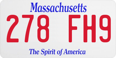 MA license plate 278FH9
