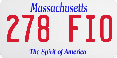 MA license plate 278FI0