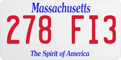 MA license plate 278FI3