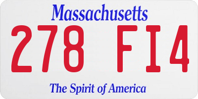 MA license plate 278FI4