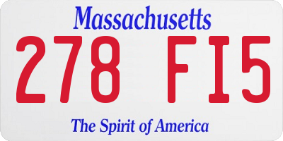 MA license plate 278FI5