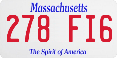 MA license plate 278FI6