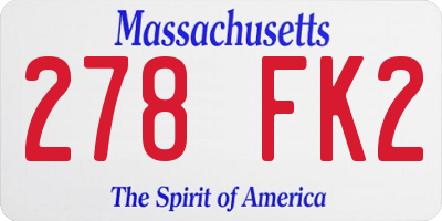 MA license plate 278FK2