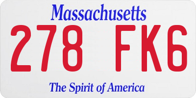 MA license plate 278FK6