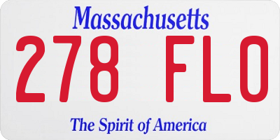 MA license plate 278FL0