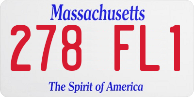 MA license plate 278FL1