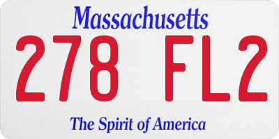 MA license plate 278FL2