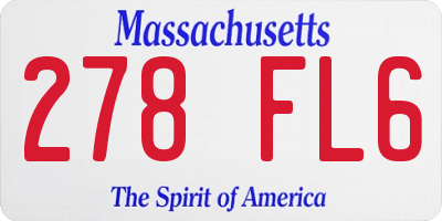 MA license plate 278FL6