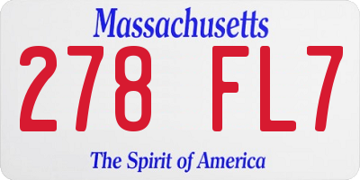 MA license plate 278FL7