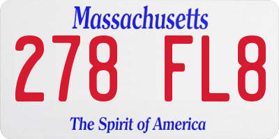 MA license plate 278FL8