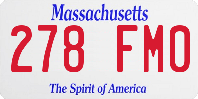 MA license plate 278FM0