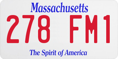 MA license plate 278FM1