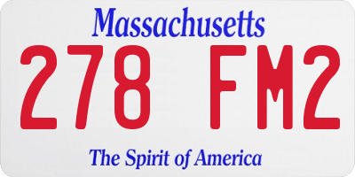 MA license plate 278FM2