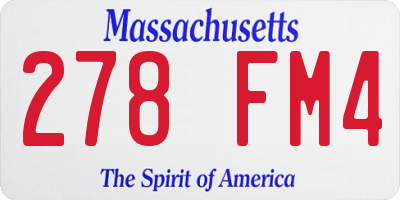 MA license plate 278FM4