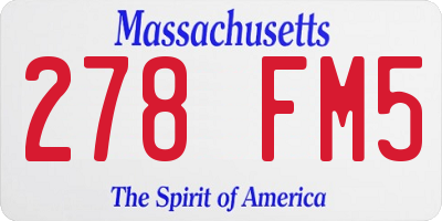 MA license plate 278FM5
