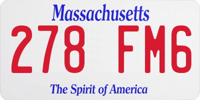 MA license plate 278FM6