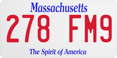 MA license plate 278FM9