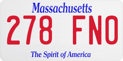 MA license plate 278FN0