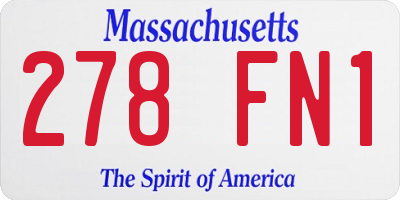 MA license plate 278FN1
