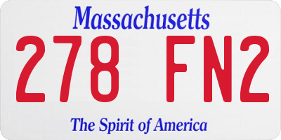 MA license plate 278FN2