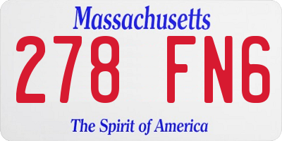 MA license plate 278FN6
