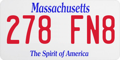 MA license plate 278FN8