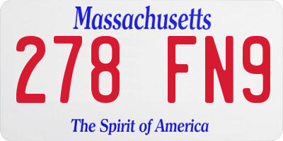 MA license plate 278FN9