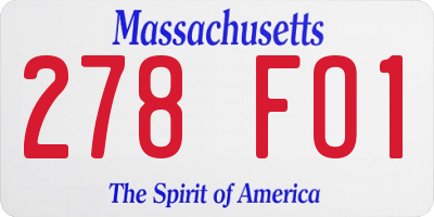 MA license plate 278FO1