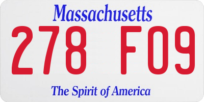 MA license plate 278FO9