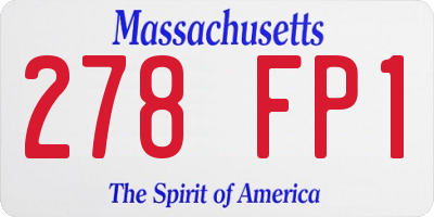 MA license plate 278FP1