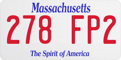 MA license plate 278FP2