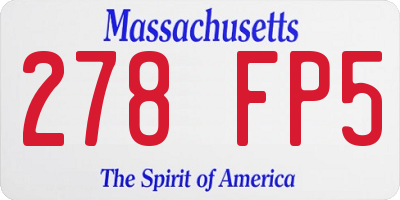 MA license plate 278FP5