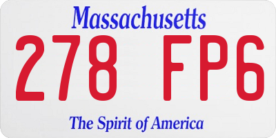 MA license plate 278FP6