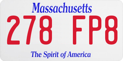 MA license plate 278FP8