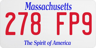 MA license plate 278FP9