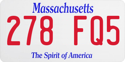 MA license plate 278FQ5