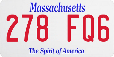 MA license plate 278FQ6