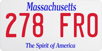 MA license plate 278FR0