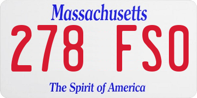 MA license plate 278FS0