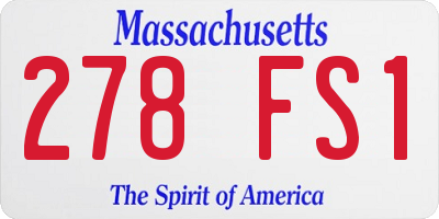 MA license plate 278FS1