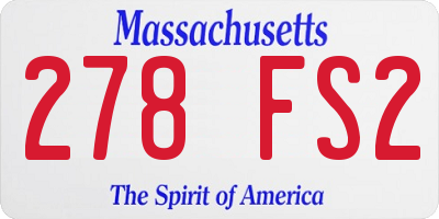 MA license plate 278FS2