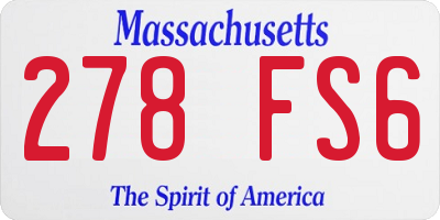 MA license plate 278FS6
