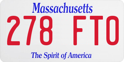 MA license plate 278FT0