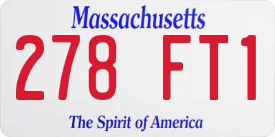 MA license plate 278FT1